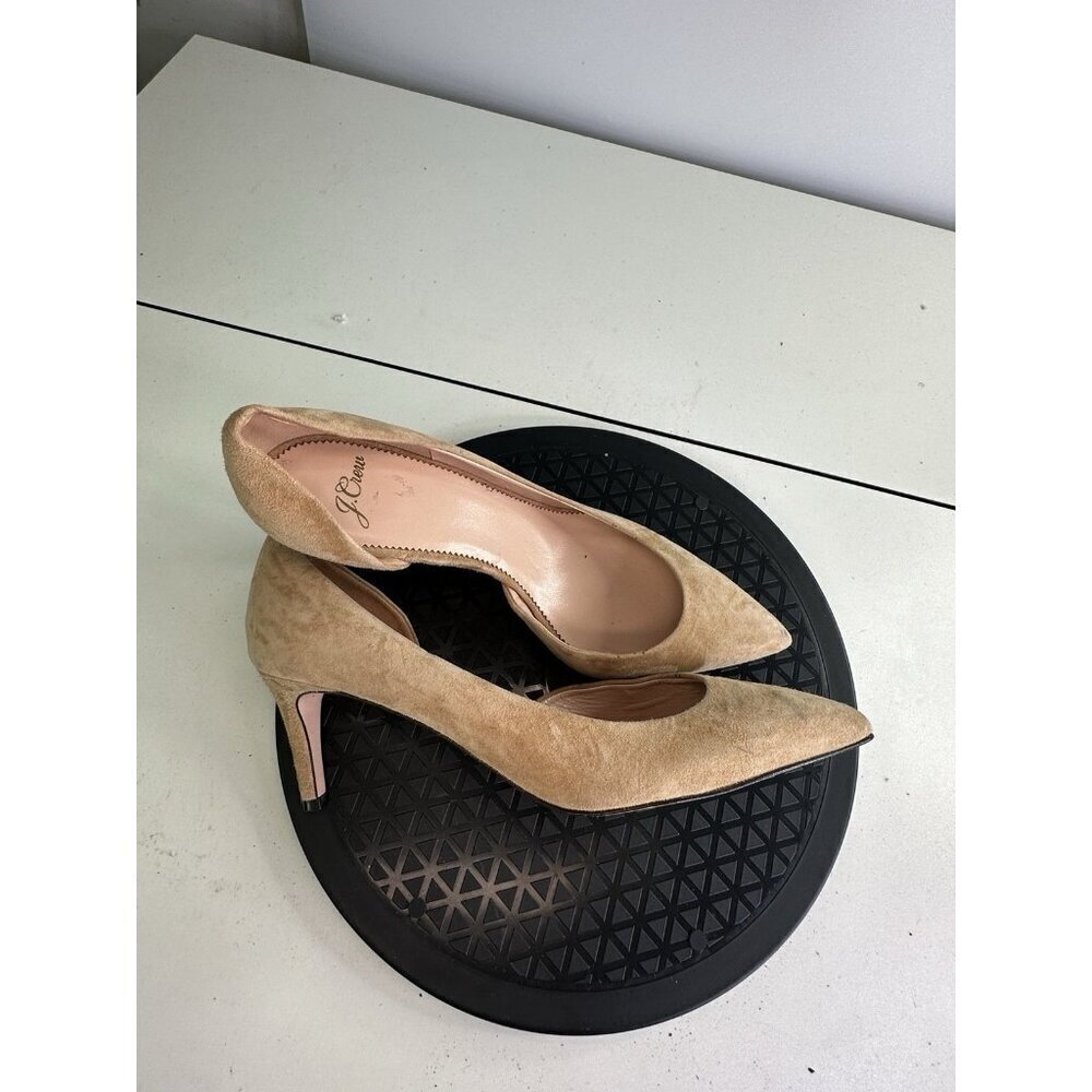 J Crew Colette Suede D'Orsay Kitten Heels Size 9 Ashen Brown
